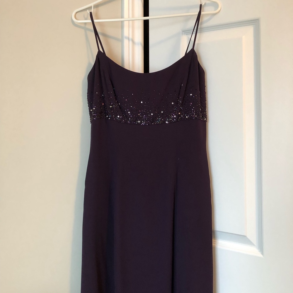 Purple evening formal gown